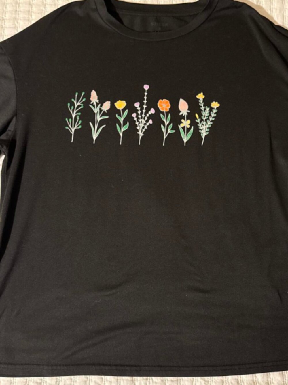 SHEIN floral embroidered short sleeved T-shirt